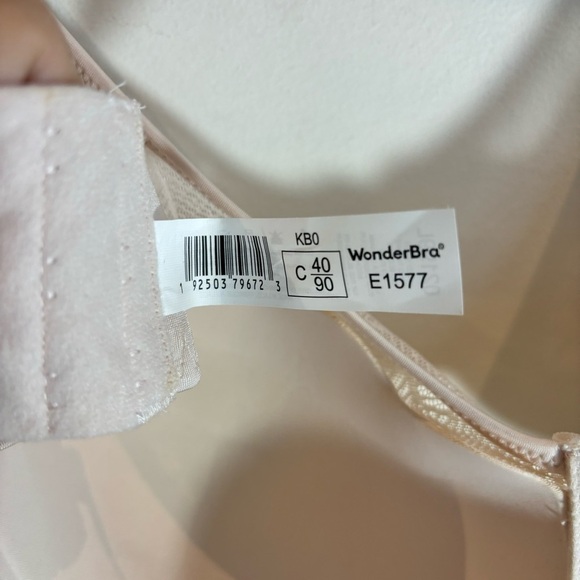 WONDERBRA Sz 40C Bra Perfect Curve Natural Lift Underwire Padded Lace NEW - Picture 9 of 10